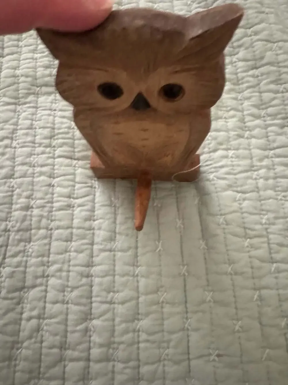 Vintage Carved Wood Owl Wall Mount Hook Hand Made in Germany